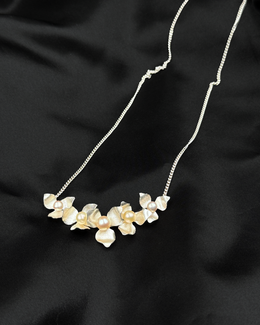"Eternal Blossom" Hand-Forged Silver Bougainvillea Pendant