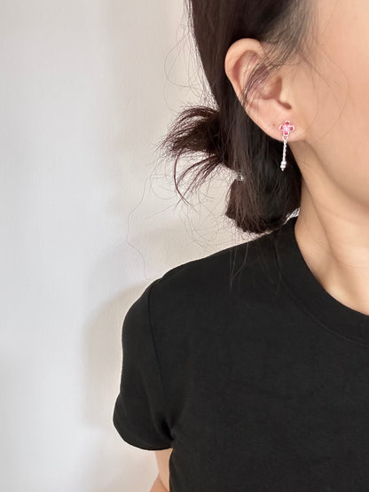 Handmade Silver Cloisonné Enamel Small - Flower Earrings